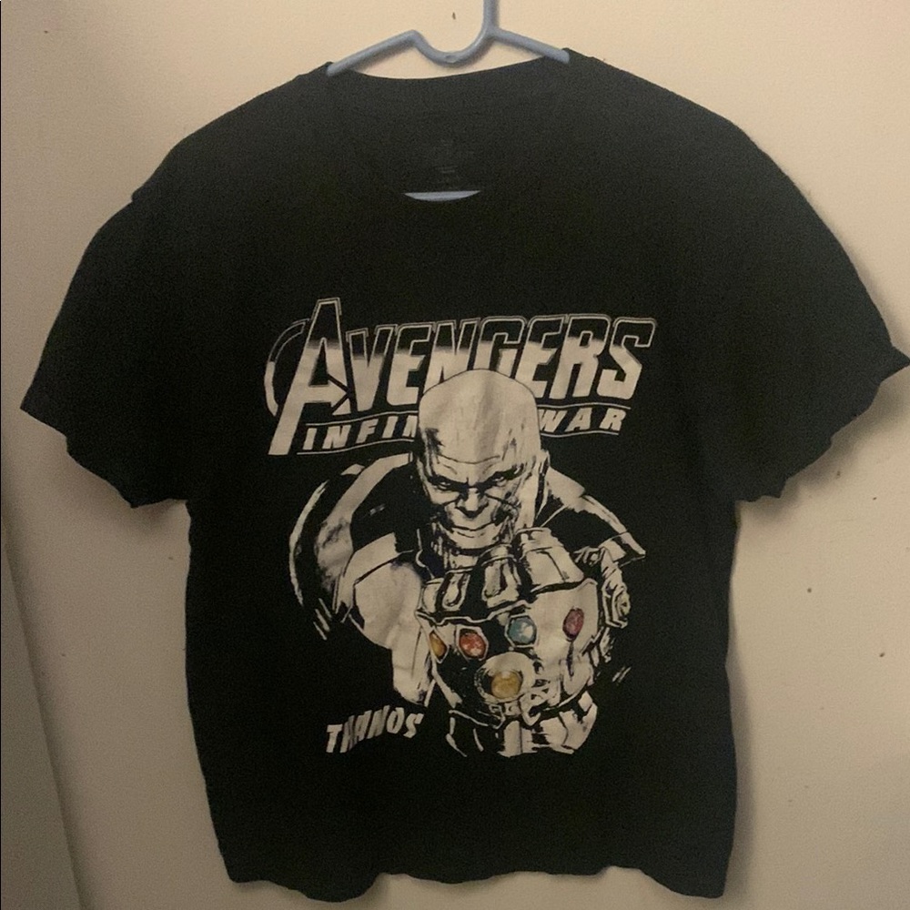 Supremely Awesome Avengers Infinity Wars Thanos Black 100% Cotton T-Shirt SZ L🔥
